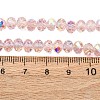Electroplate Transparent Glass Beads Strands EGLA-A046-01B-15-4