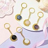 Alloy Pendant with Gemstone Cabochons Keychains KEYC-JKC01140-02-1