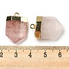 Natural Rose Quartz Pointed Pendants G-M431-05G-05-3