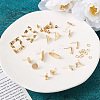  Jewelry 16Pcs 8 Style Brass Stud Earring Findings DIY-PJ0001-36-5