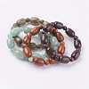 Natural Mixed Stone Beads Stretch Bracelets BJEW-K164-D-1