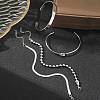 4Pcs 304 Stainless Steel Chain Bracelets & Cuff Bangles Sets for Women Men BJEW-F505-02P-2