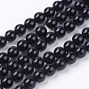 Natural Dyed & Heated Black Onyx Round Beads Strands X-G-L087-8mm-01-1