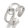 304 Stainless Steel Open Cuff Ring Components RJEW-U014-01P-1