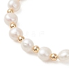 Natural Cultured Freshwater Pearl & Baroque Pearl Keshi Pearl Beads Stretch Bracelets for Women BJEW-JB13513-4