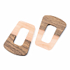 Opaque Resin & Walnut Wood Pendants RESI-S389-034A-C02-2