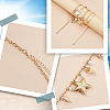 Natural Shell and Plastic Imitation Pearl and Iron Starfish Tassel Double Layer Waist Chains for Women AJEW-CP0011-35A-4