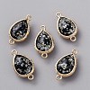 Resin Imitation Shell/Opal Connector Charms RESI-WH0035-61D-1