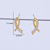 Exquisite Brass Clear Cubic Zirconia Ribbon Stud Earrings EE4607-4