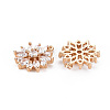 Rack Plating Brass Micro Pave Clear Cubic Zirconia Pendants KK-T060-43-RS-3