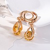 Brass Micro Pave Cubic Zirconia Leverback Earrings EJEW-K300-56G-3