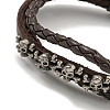 PU Imitation Leather Braided Cord Bracelets BJEW-P329-02AS-3
