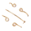3Pcs Copper Wire Wrapped Natural Carnelian Faceted Round Bead Finger Rings for Women RJEW-JR00887-01-5