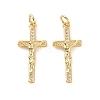 Rack Plating Brass Micro Pave Cubic Zirconia Pendants KK-C008-37G-2