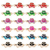 24Pcs 6 Colors Alloy Enamel Connector Charms ENAM-TA0001-58-1