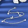 304 Stainless Steel Charm Bracelets BJEW-K305-14S-2