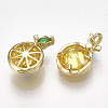 Brass Cubic Zirconia Charms X1-KK-S348-323-2