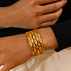 Hammered 304 Stainless Steel Multi-strand Cuff Bangles for Women WG1611B-01-3