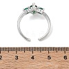 Brass Micro Pave Cubic Zirconia Cuff Open Rings for Women RJEW-L343-14P-06-5