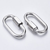 Tarnish Resistant 304 Stainless Steel Screw Carabiner Lock Charms STAS-N087-25B-01-2