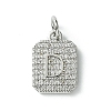 Rack Plating Brass Micro Pave Clear Cubic Zirconia Charms KK-G501-01D-P-1