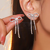 Brass Rhinestone Stud Earrings FS-WG4CB7C-01-1