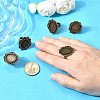Vintage Adjustable Iron Finger Ring Components Alloy Cabochon Bezel Settings X-PALLOY-Q300-09AB-NR-2