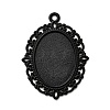 Electrophoresis Alloy Oval Pendant Cabochon Settings X-PALLOY-Q304-50-NR-1