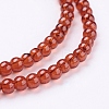 1 Strand Dark Orange Transparent Crackle Glass Round Beads Strands X-CCG-Q001-4mm-09-3