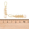 Leaf Brass Micro Pave Clear Cubic Zirconia Dangle Earrings EJEW-C172-03G-5