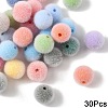 30Pcs Flocky Opaque Acrylic Beads OACR-YW0004-38C-1