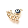 Brass Micro Pave Cubic Zirconia with Enamel Charms KK-G519-12G-02-2