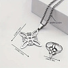 Witches Knot 304 Stainless Steel Pendant Necklaces & Hoop Earrings & Rings Sets FS-WGFB126-01-3