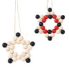 Elecrelive 2Pcs 2 Style Christmas Theme Wood Pendant Decorations HJEW-EL0001-01A-6