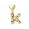 Rack Plating Brass Micro Pave Clear Cubic Zirconia Perdants KK-C067-12G-K-1