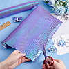 Fish-scale Pattern Laser PU Imitation Leather Fabric FIND-WH0110-262B-4
