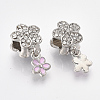 Platinum Plated Alloy European Dangle Charms MPDL-S067-53-2