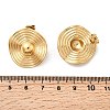304 Stainless Steel Wavy Flat Round Stud Earrings EJEW-K268-53A-G-5