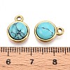 Synthetic Turquoise Half Round Charms STAS-N109-213B-G-3