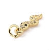 Brass Micro Pave Cubic Zirconia Charms KK-C012-27G-3