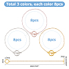 24Pcs 3 Colors 304 Stainless Steel Cable Chains Bracelets for Women BJEW-HS00008-2