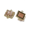 Natural Sunstone Faceted Square Links G-I375-03G-04-2