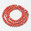 Electroplate Opaque Solid Color Glass Beads Strands EGLA-A034-P2mm-K08-2