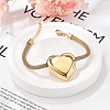 304 Stainless Steel Heart Links Bracelets BJEW-C089-12G-3