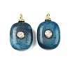 Dyed Natural Blue Agate Pendants X-KK-B157-42F-08-1