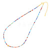 Boho Cross with Boho Glass Beads Necklace for Easter QJ6866-1