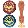 Brass Wax Seal Stamp with Rosewood Handle AJEW-WH0412-0022-1