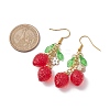 Red Glass Dangle Earrings EJEW-JE05729-02-3