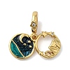 Brass Micro Pave Cubic Zirconia Pendants KK-K345-03G-1