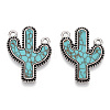 Alloy Pendants with Synthetic Turquoise PALLOY-TADZ0001-02AS-2